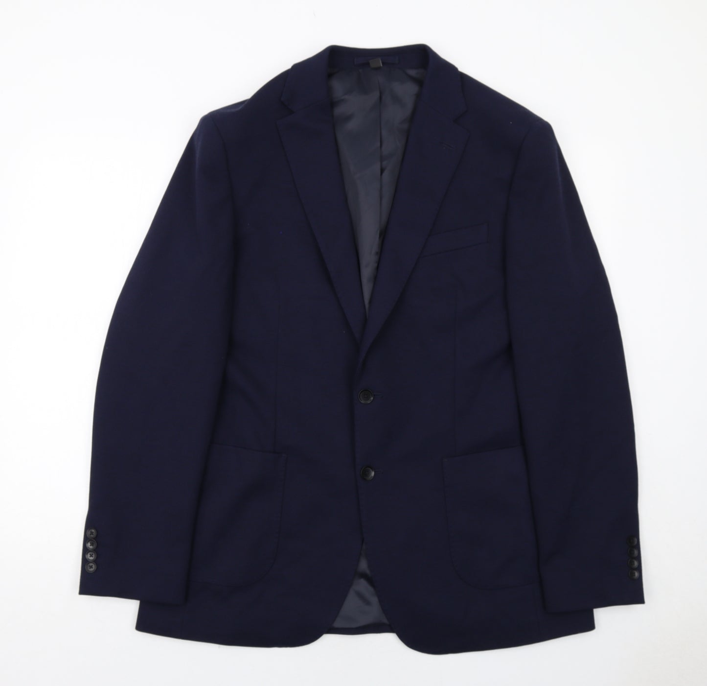 Marks and Spencer Mens Blue Polyester Jacket Suit Jacket Size 42 Regular