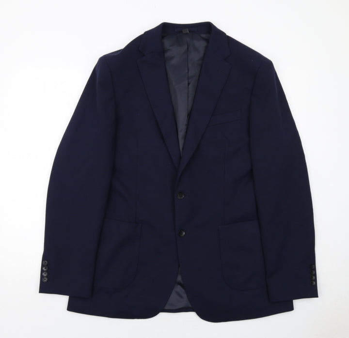 Marks and Spencer Mens Blue Polyester Jacket Suit Jacket Size 42 Regular