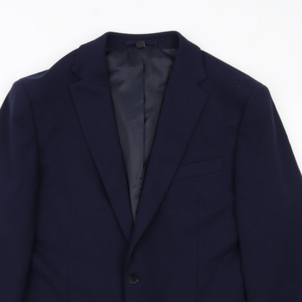 Marks and Spencer Mens Blue Polyester Jacket Suit Jacket Size 42 Regular