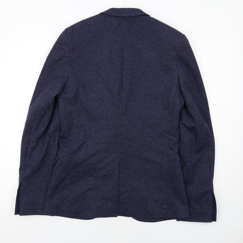 Topman Mens Blue Viscose Jacket Suit Jacket Size 36 Regular