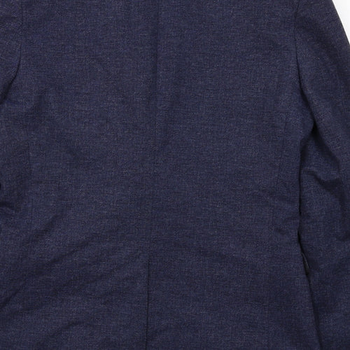 Topman Mens Blue Viscose Jacket Suit Jacket Size 36 Regular