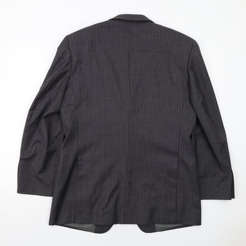 Butler and Webb Mens Grey Striped Wool Jacket Suit Size 40 Regular