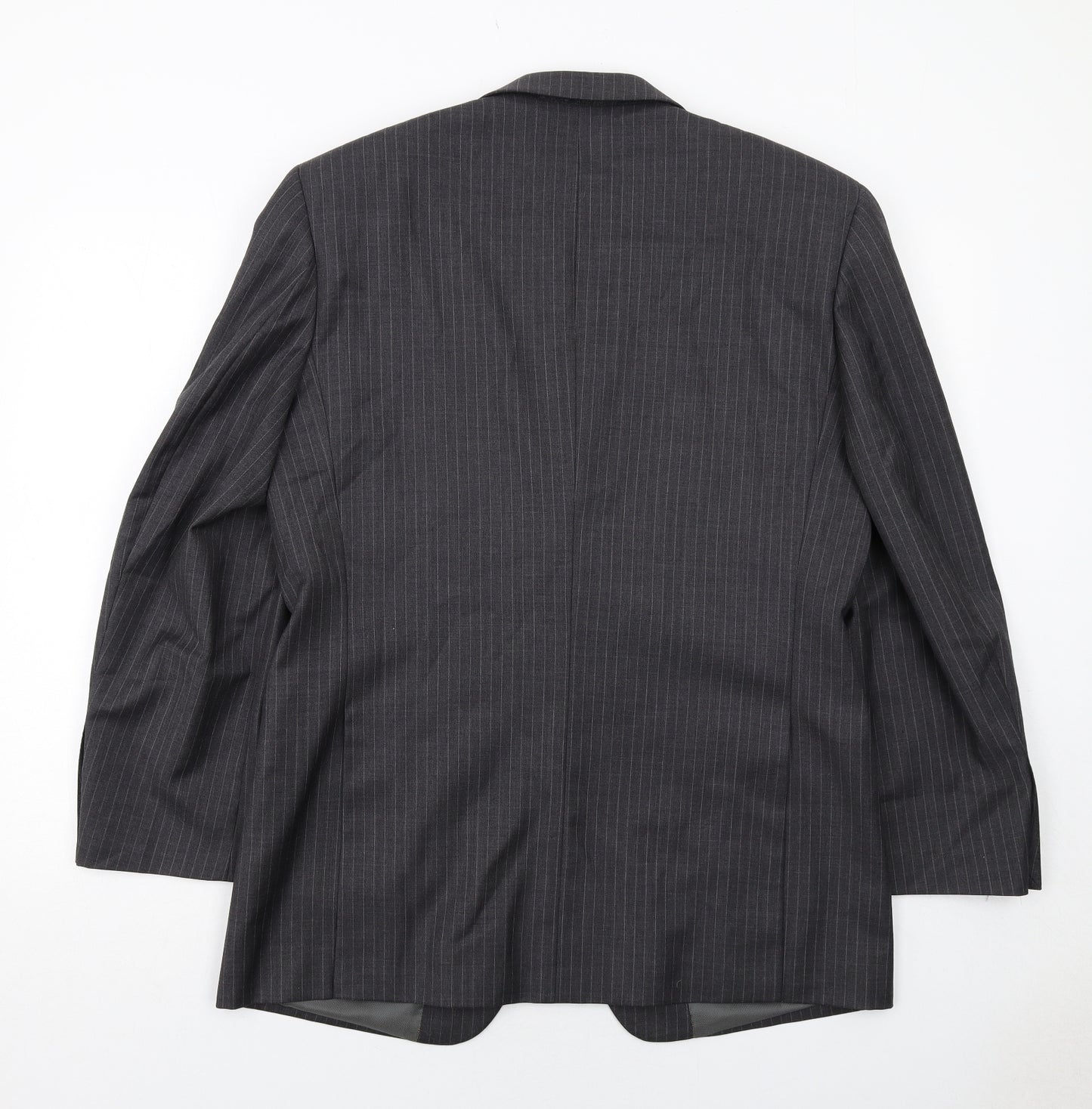 Butler and Webb Mens Grey Striped Wool Jacket Suit Size 40 Regular