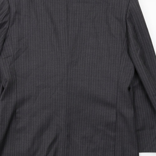 Butler and Webb Mens Grey Striped Wool Jacket Suit Size 40 Regular