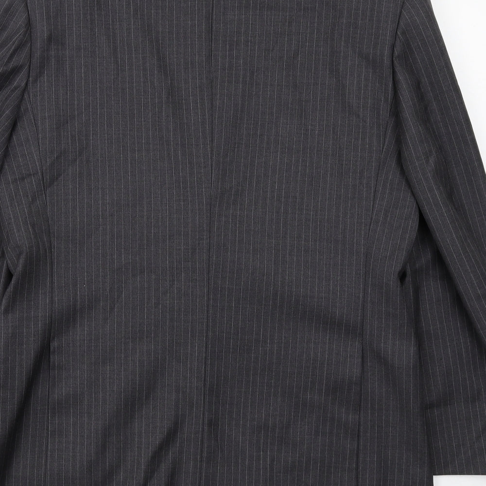 Butler and Webb Mens Grey Striped Wool Jacket Suit Size 40 Regular