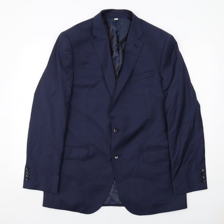 Marks and Spencer Mens Blue Wool Jacket Suit Jacket Size 42 Regular