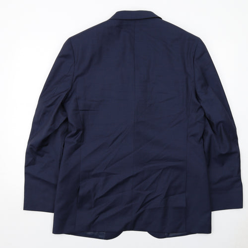 Marks and Spencer Mens Blue Wool Jacket Suit Jacket Size 42 Regular