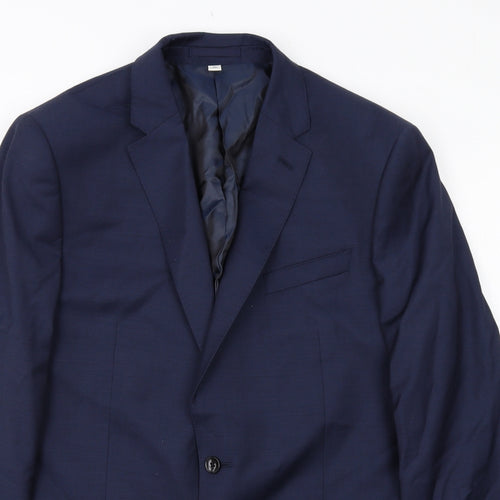 Marks and Spencer Mens Blue Wool Jacket Suit Jacket Size 42 Regular