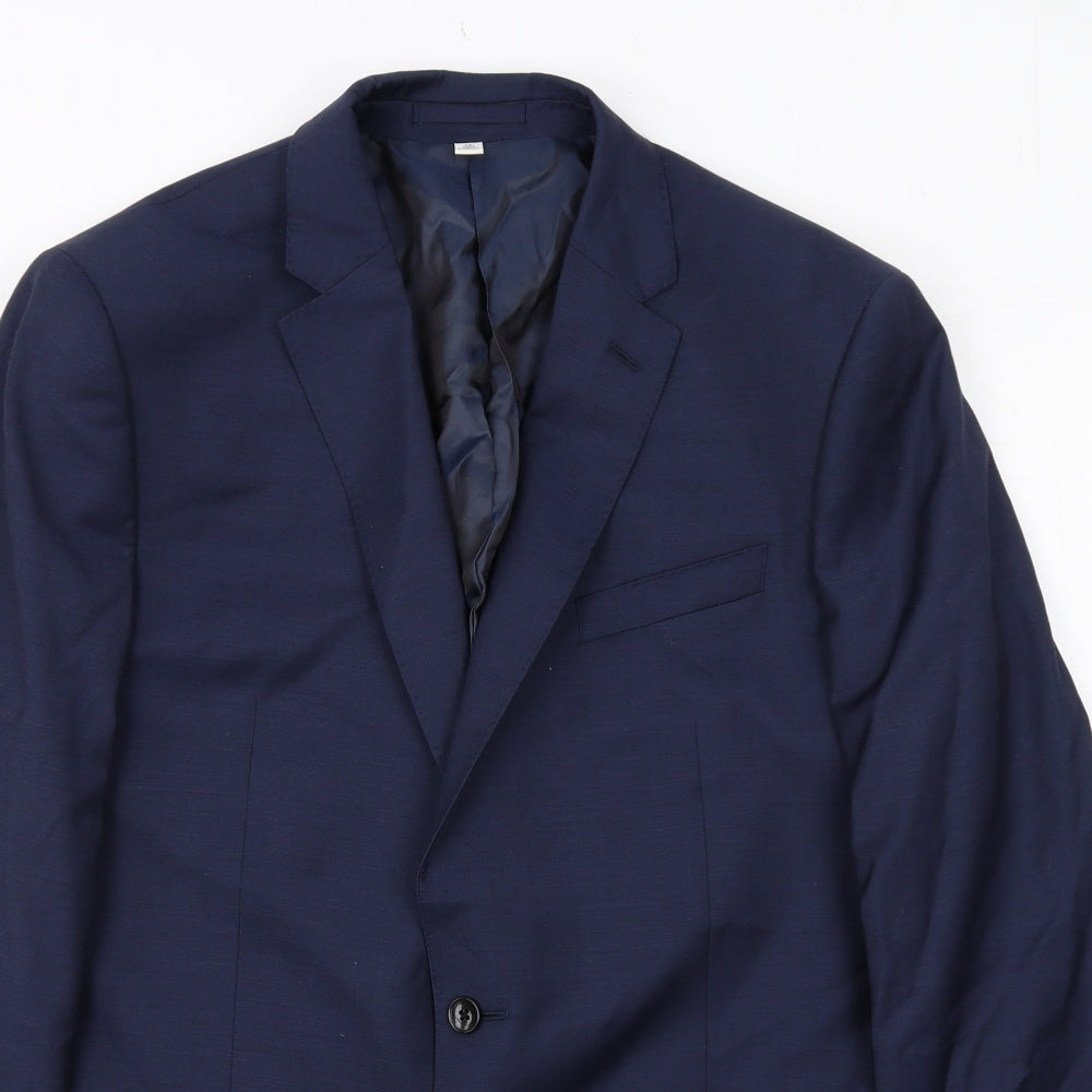 Marks and Spencer Mens Blue Wool Jacket Suit Jacket Size 42 Regular