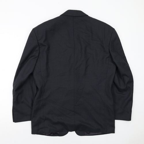 Pin Stripe Mens Black Polyester Jacket Suit Jacket Size 38 Regular