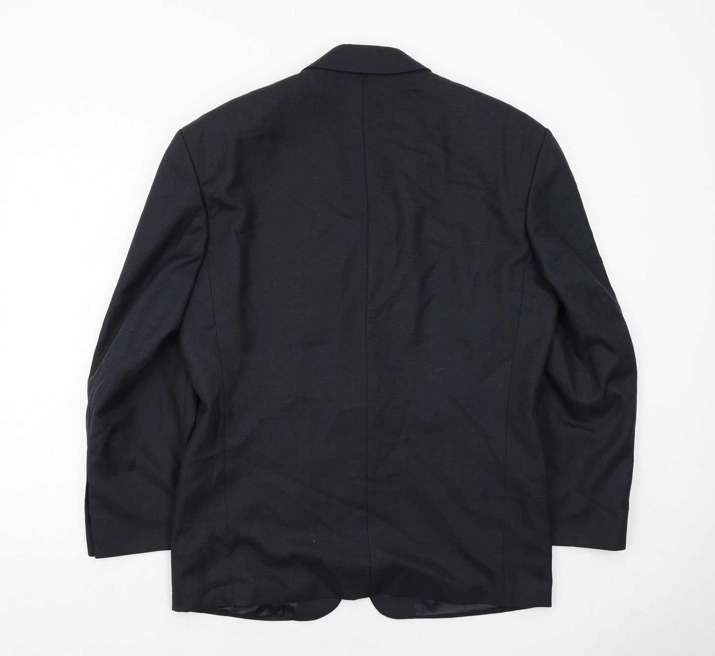 Pin Stripe Mens Black Polyester Jacket Suit Jacket Size 38 Regular