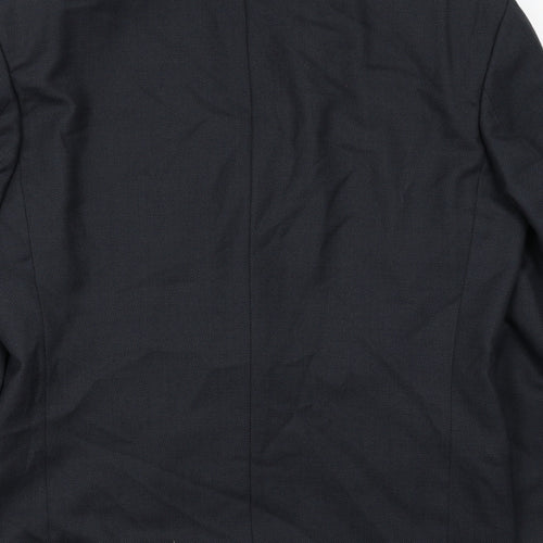 Pin Stripe Mens Black Polyester Jacket Suit Jacket Size 38 Regular
