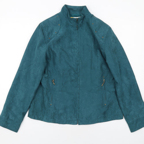 Ute Fries Womens Green Jacket Size 12 Zip