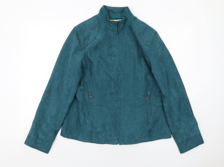Ute Fries Womens Green Jacket Size 12 Zip