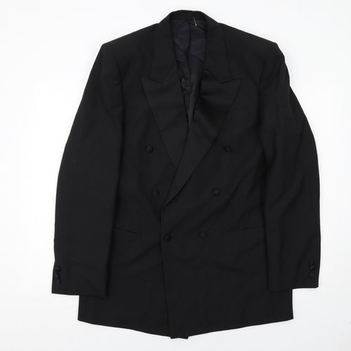 Leonardis Mens Black Polyester Jacket Suit Jacket Size 40 Regular