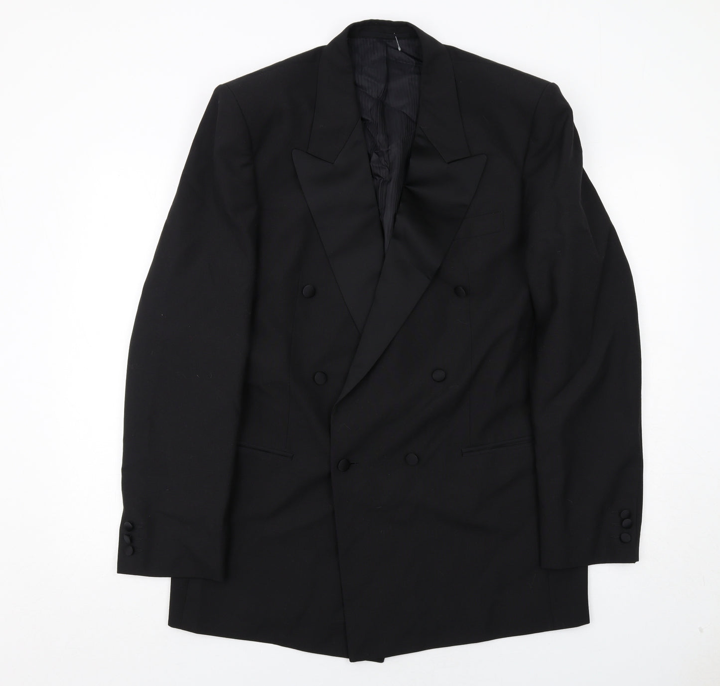 Leonardis Mens Black Polyester Jacket Suit Jacket Size 40 Regular