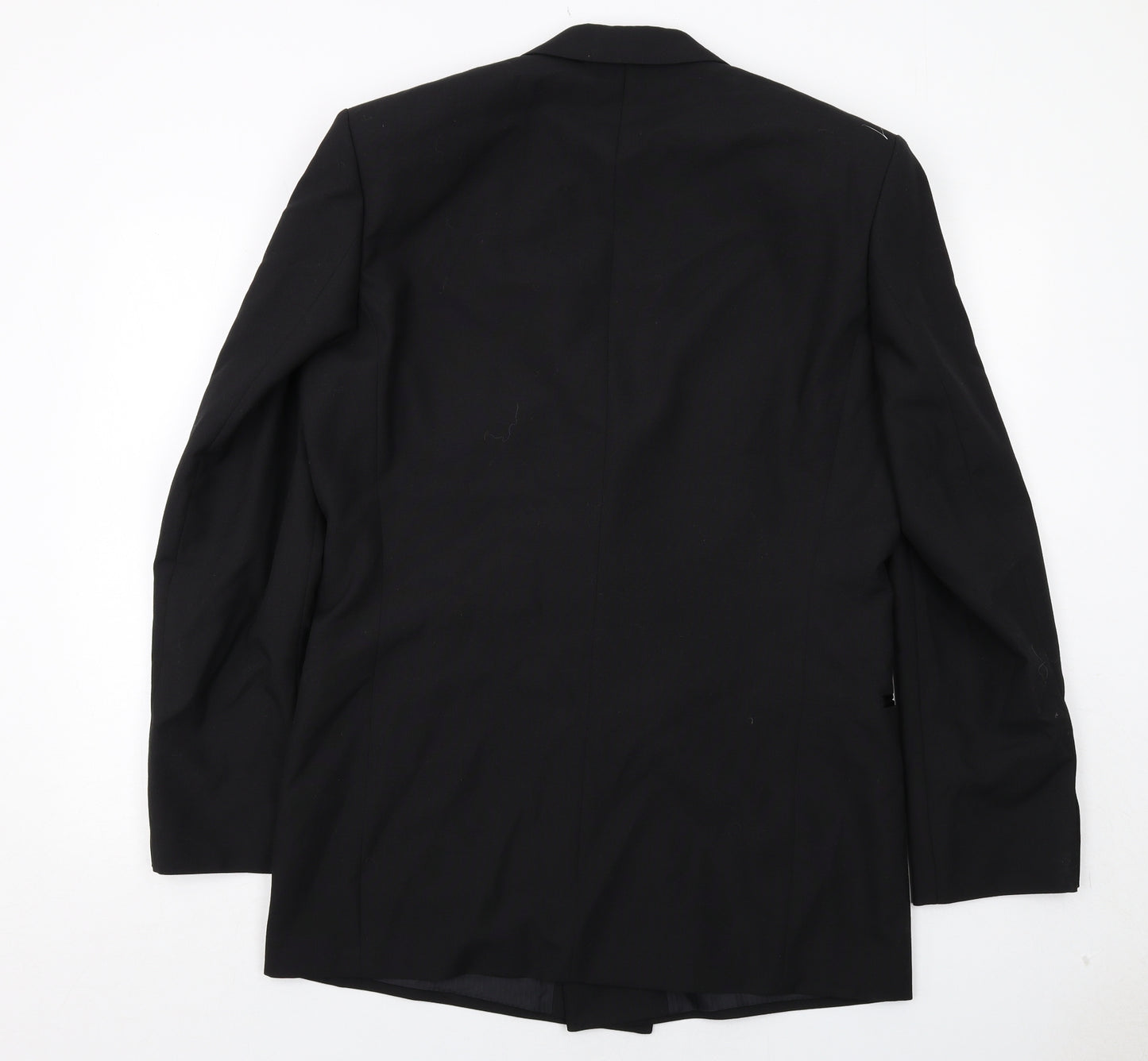 Leonardis Mens Black Polyester Jacket Suit Jacket Size 40 Regular