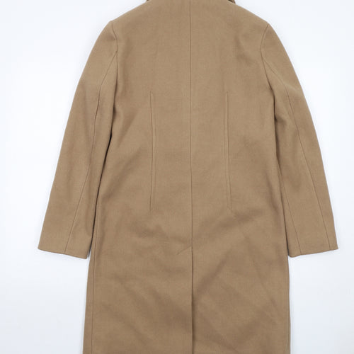Marks and Spencer Womens Beige Overcoat Coat Size 8 Snap