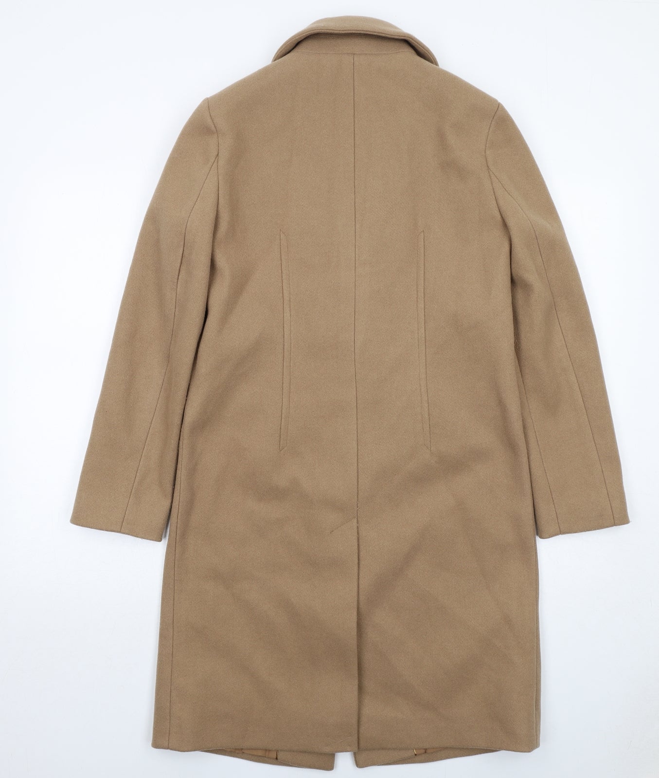 Marks and Spencer Womens Beige Overcoat Coat Size 8 Snap