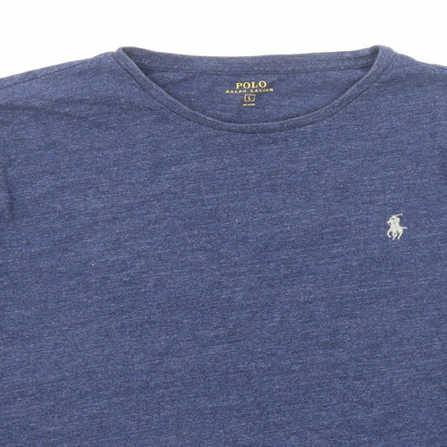 Polo Ralph Lauren Mens Blue Cotton Pullover Sweatshirt Size L Push Lock