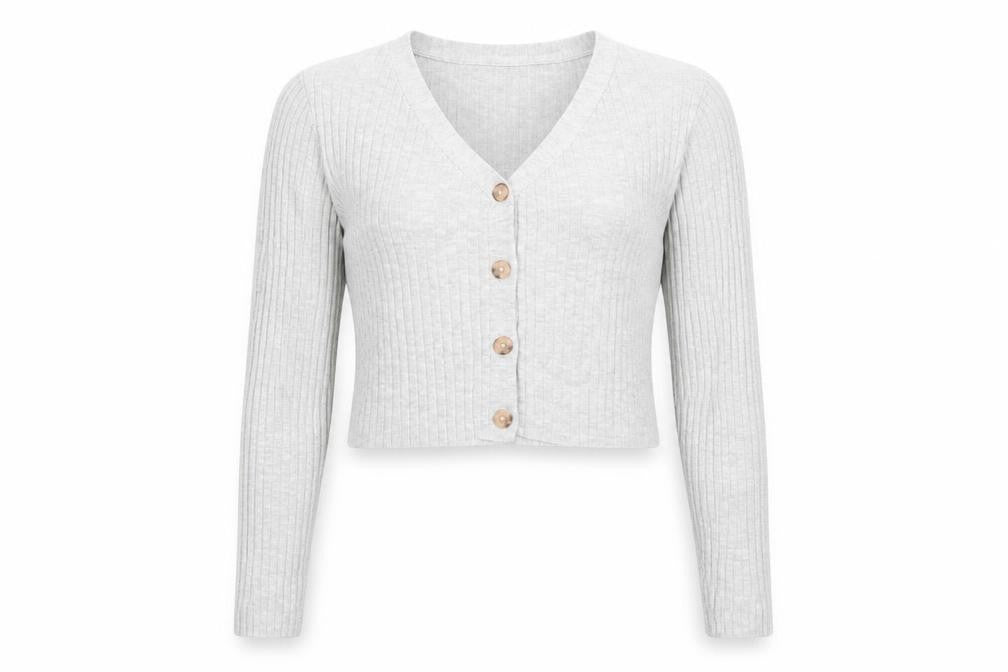 Divided by H&M Womens Grey V-Neck Viscose Cardigan Jumper Size M