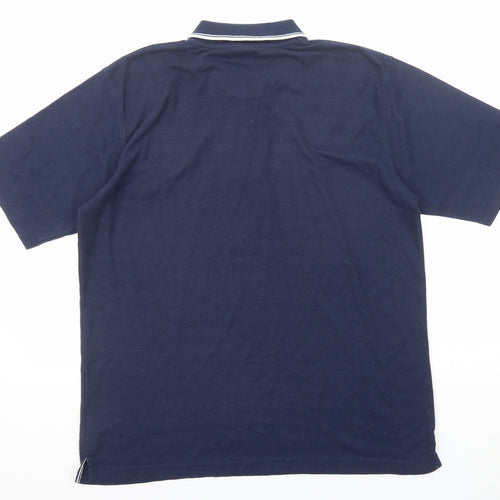 Umbro Mens Blue Polyester Polo Size XL Collared Button