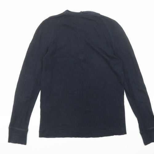 David Beckham Mens Blue Cotton Polo Size S Collared Button