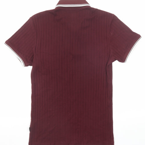 Burton Mens Purple Cotton Polo Size XS Collared Zip
