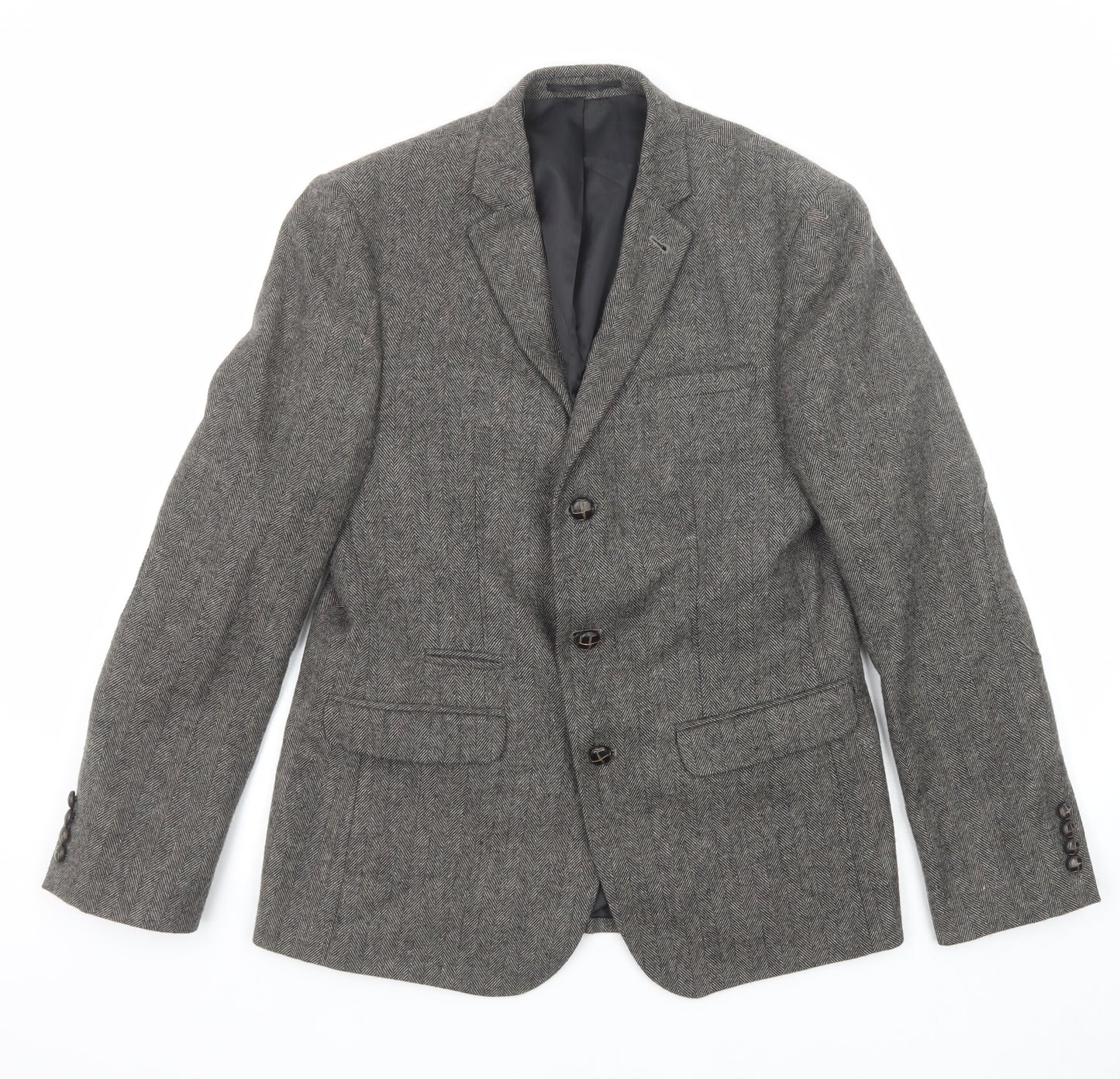 ASOS Mens Grey Polyester Jacket Suit Jacket Size 38 Regular