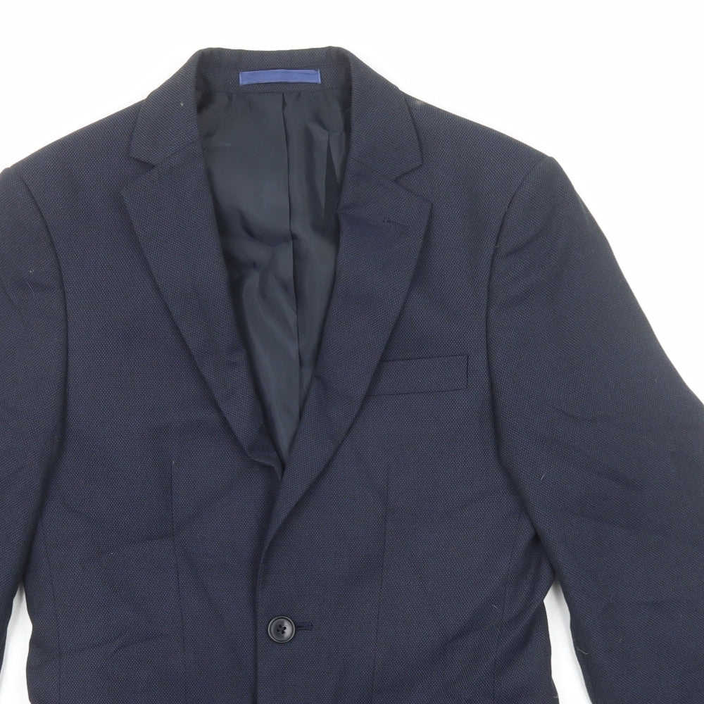Marks and Spencer Mens Blue Polyester Jacket Suit Jacket Size 34 Regular