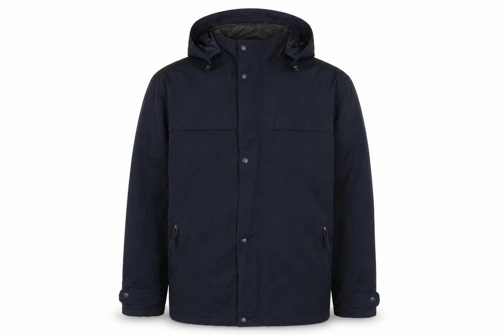 Front view of ARMANDO men’s blue jacket, size M, zip