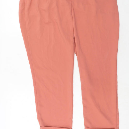 Dorothy Perkins Womens Pink Polyester Trousers Size 16 Regular Zip