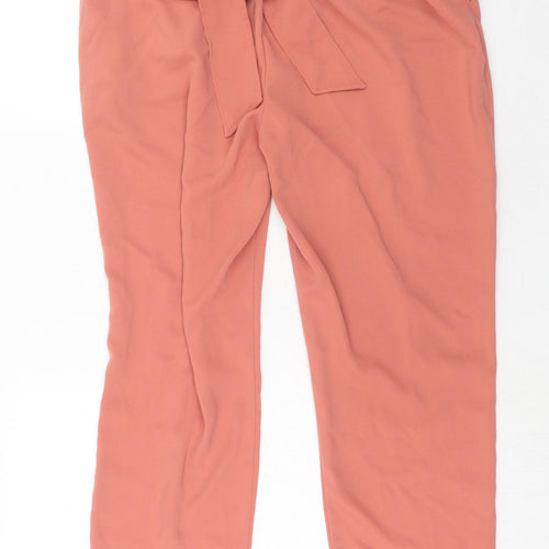 Dorothy Perkins Womens Pink Polyester Trousers Size 16 Regular Zip