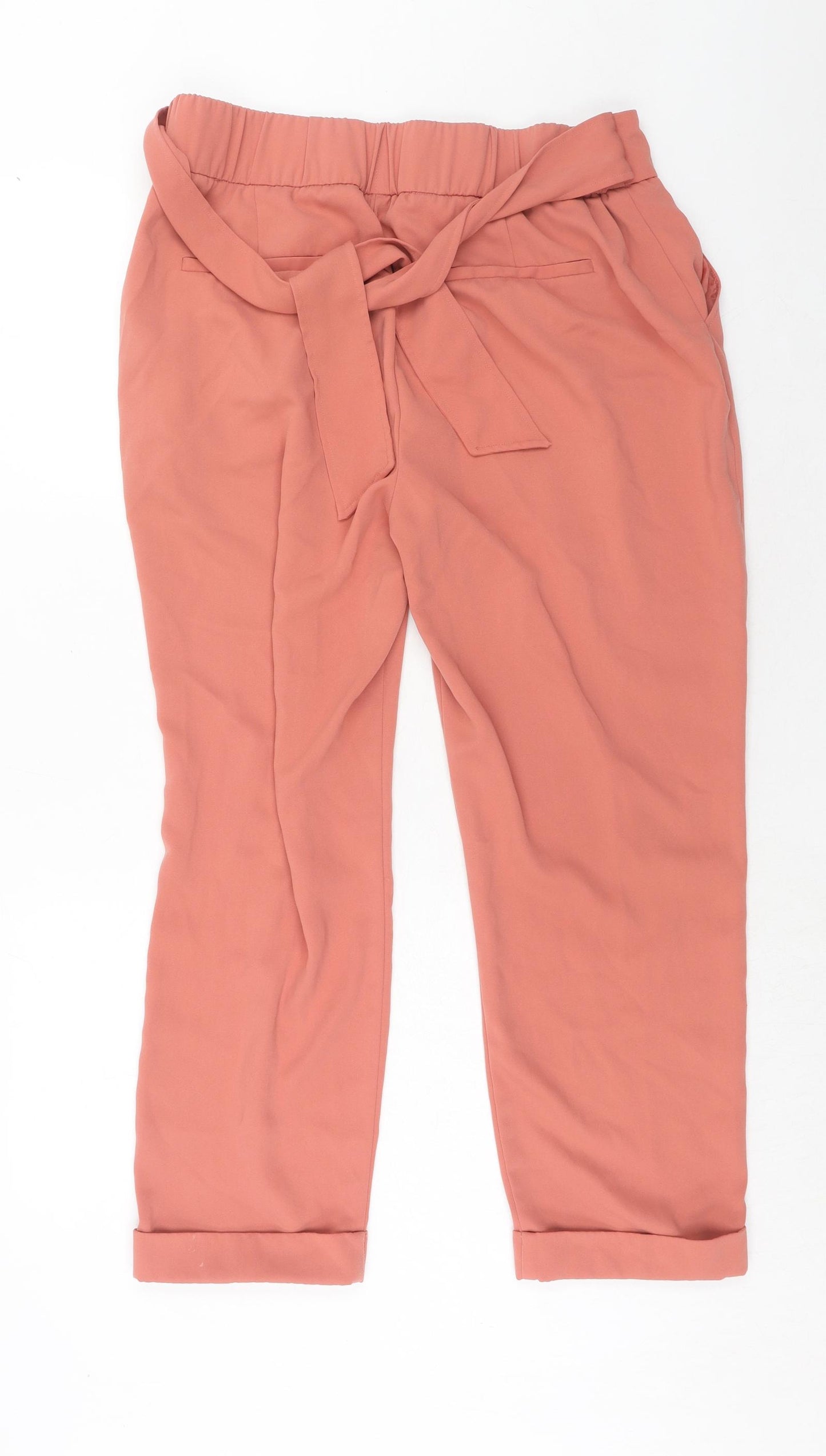 Dorothy Perkins Womens Pink Polyester Trousers Size 16 Regular Zip