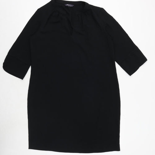 Marks and Spencer Womens Black Polyester A-Line Size 14 Round Neck Pullover