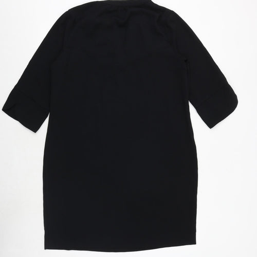 Marks and Spencer Womens Black Polyester A-Line Size 14 Round Neck Pullover