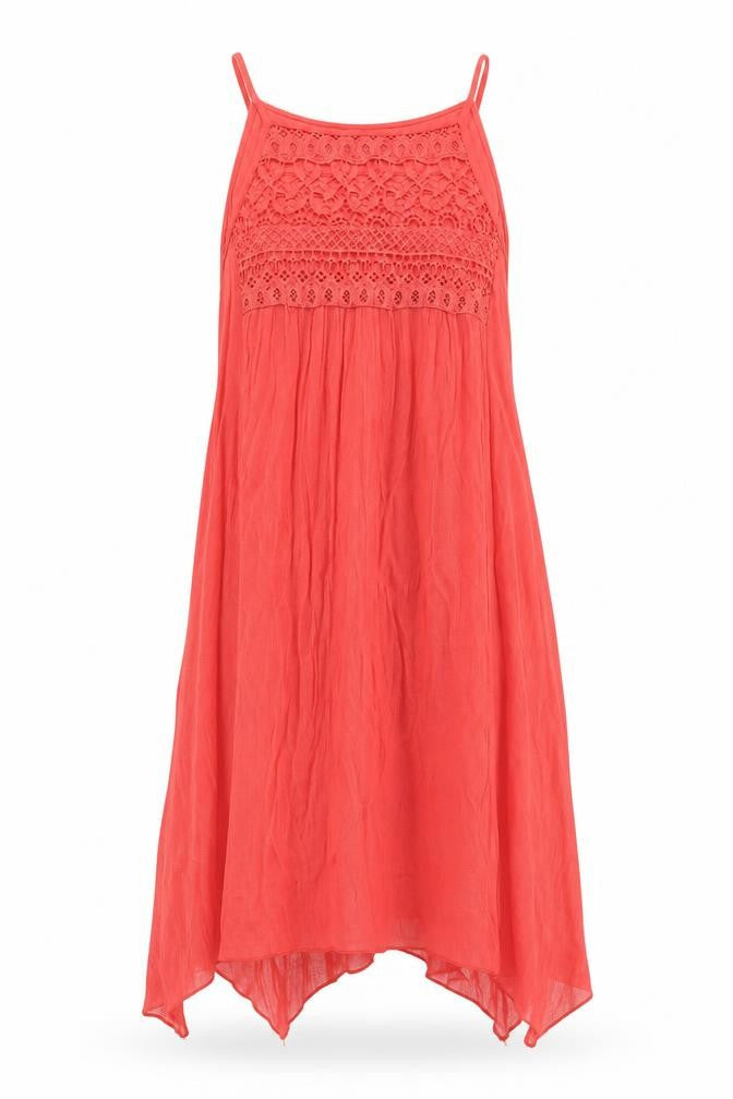 Front view of Rebellion women’s pink polyester tank dress, size M, round neck pullover