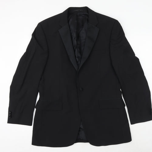 Karl Jackson Mens Black Polyester Jacket Suit Jacket Size 40 Regular
