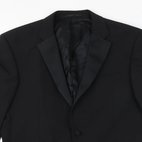 Karl Jackson Mens Black Polyester Jacket Suit Jacket Size 40 Regular