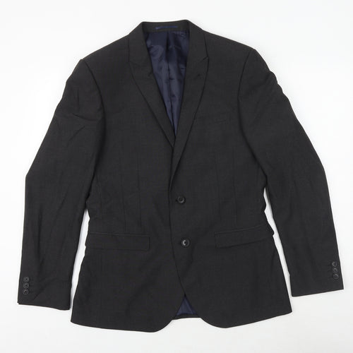NEXT Mens Grey Polyester Jacket Suit Jacket Size 40 Regular