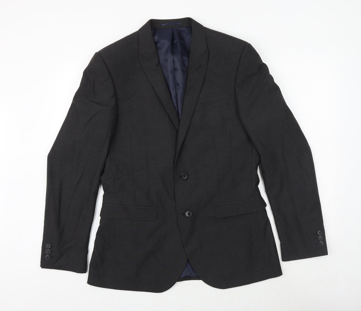 NEXT Mens Grey Polyester Jacket Suit Jacket Size 40 Regular