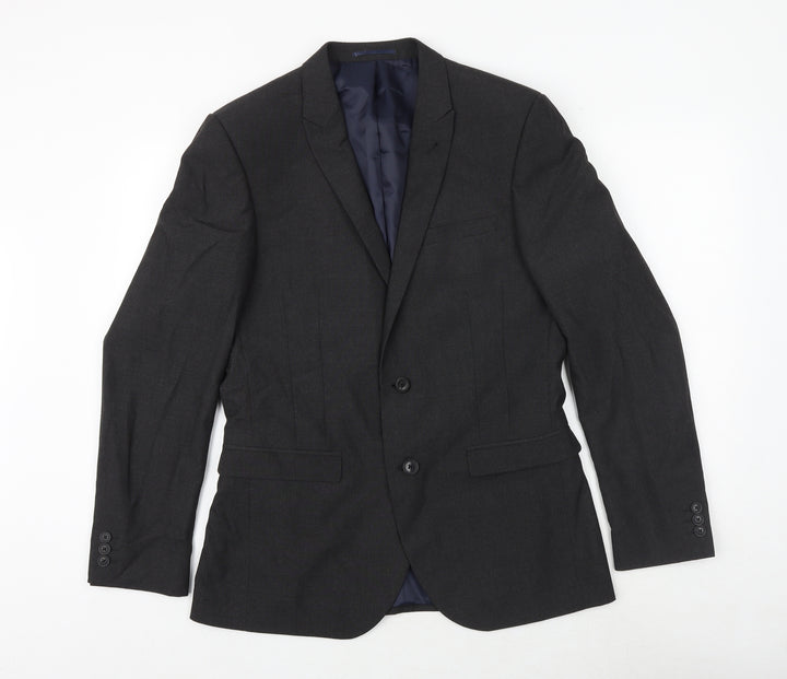 NEXT Mens Grey Polyester Jacket Suit Jacket Size 40 Regular