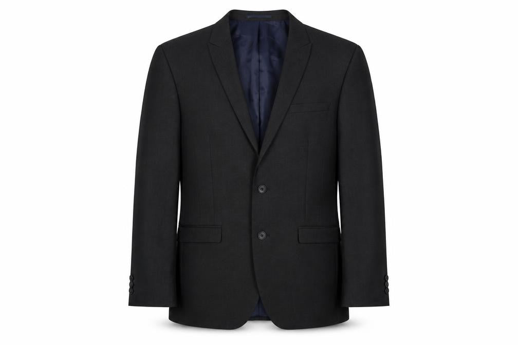 Front view of Next men’s grey polyester jacket suit jacket, size 40, regular