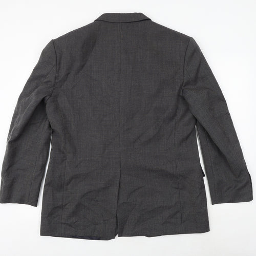 Marks and Spencer Mens Black Geometric Wool Jacket Suit Jacket Size 42 Regular