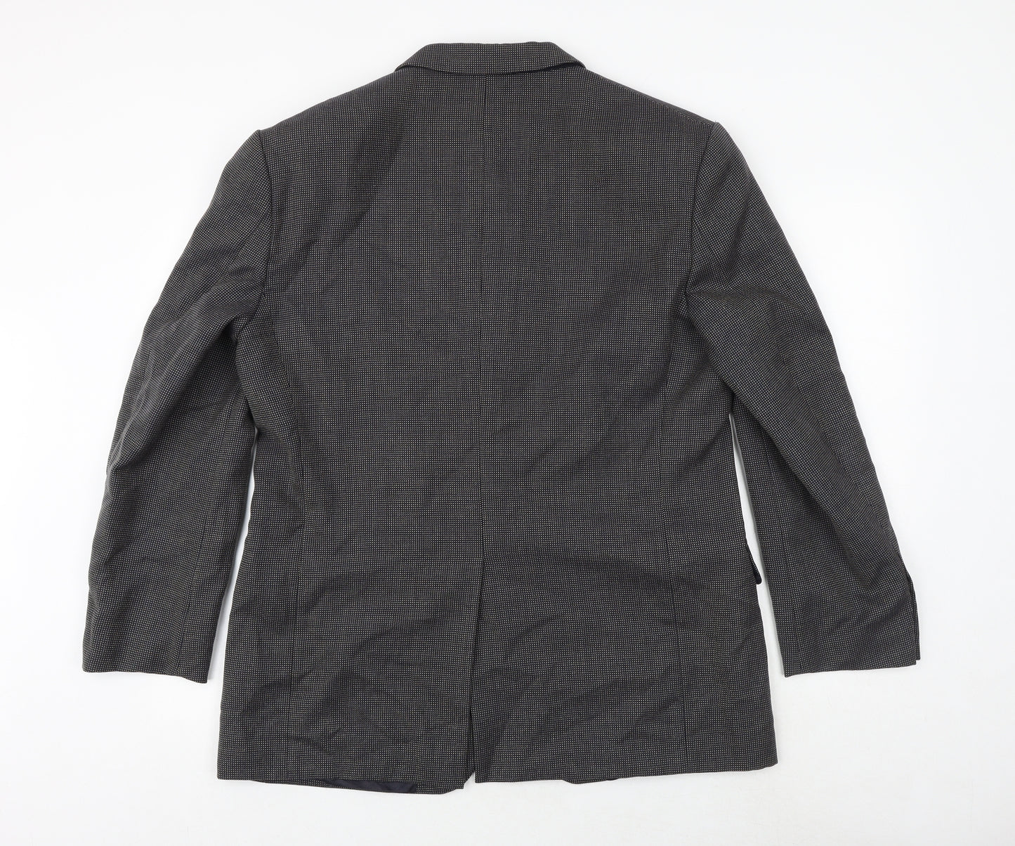 Marks and Spencer Mens Black Geometric Wool Jacket Suit Jacket Size 42 Regular