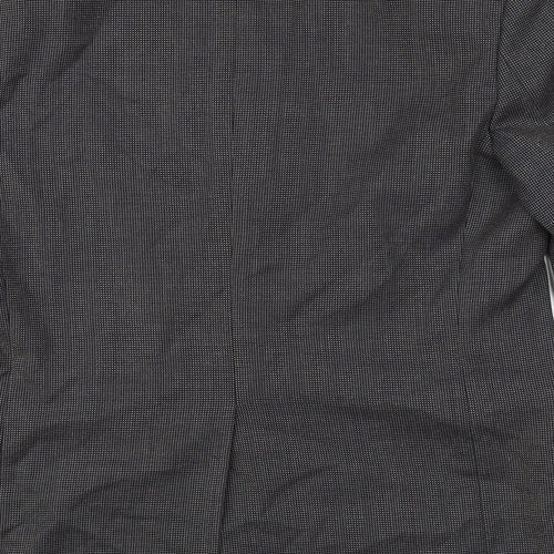 Marks and Spencer Mens Black Geometric Wool Jacket Suit Jacket Size 42 Regular