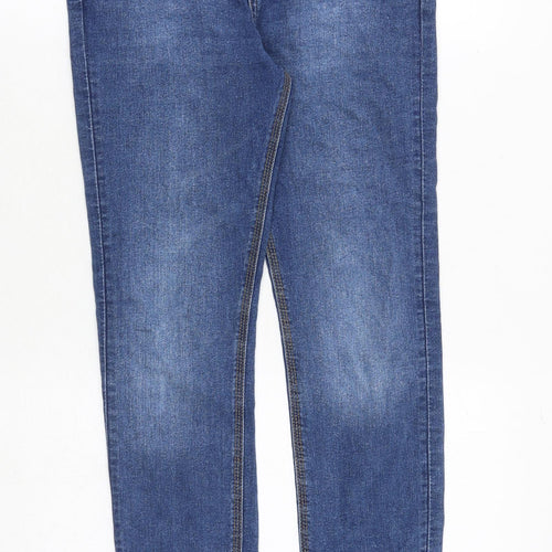 DNM Issue Girls Blue Cotton Skinny Jeans Size 14 Years Regular Zip