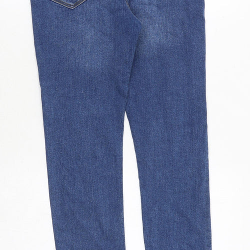 DNM Issue Girls Blue Cotton Skinny Jeans Size 14 Years Regular Zip