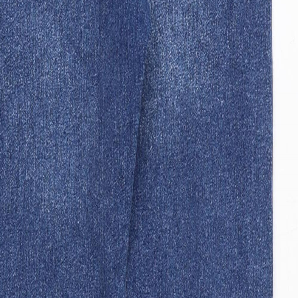 DNM Issue Girls Blue Cotton Skinny Jeans Size 14 Years Regular Zip