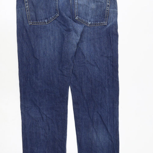 Carhartt Mens Blue Cotton Straight Jeans Size 36 in Regular Button